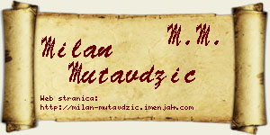 Milan Mutavdžić vizit kartica
